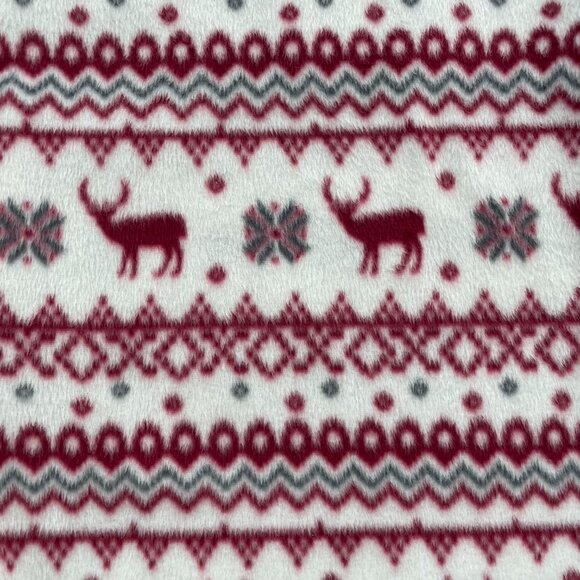 P.J. Salvage Pajamas Women Medium Onesie Moose Red White Gray Fleece One Piece - Picture 6 of 15